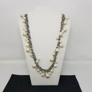 White House Black Market Pearl/Crystal Necklace